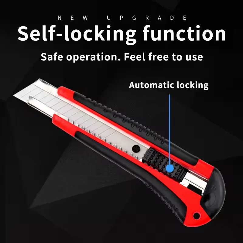 18 مللي متر سكّين متعدّد الاستخدامات صندوق القاطع 6 في 1 متعددة الأغراض الفولاذ المقاوم للصدأ قابل للسحب الثقيلة مقاوم للماء المفاجئة قاطع سكين 20 قطعة