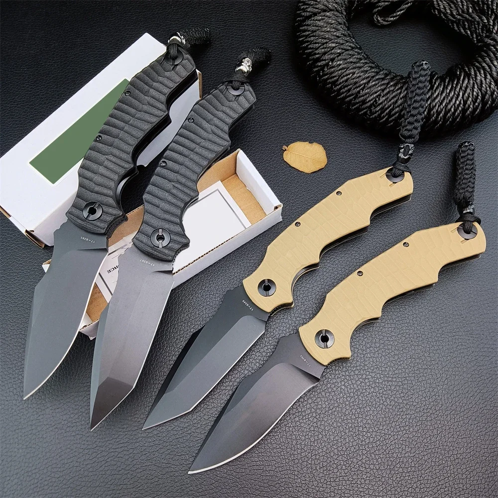 Hunting Pocket Folding Knife D2 Drop / Tanto Point Blade G10 Handle Flipper Knife Outdoor Survival Military Tool