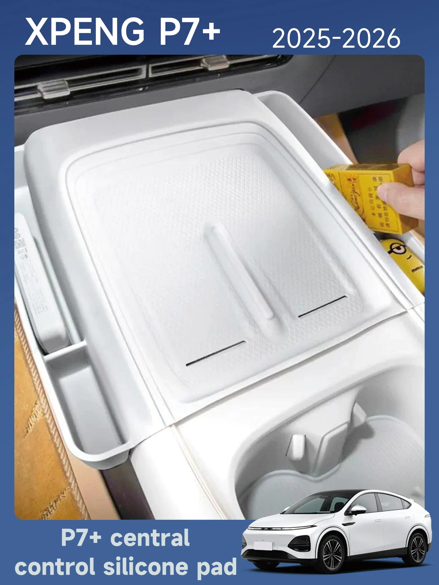[Fast Shipping] XPENG P7+ 2024 2025 2026 Wireless Charging Silicone Pad Storage Box