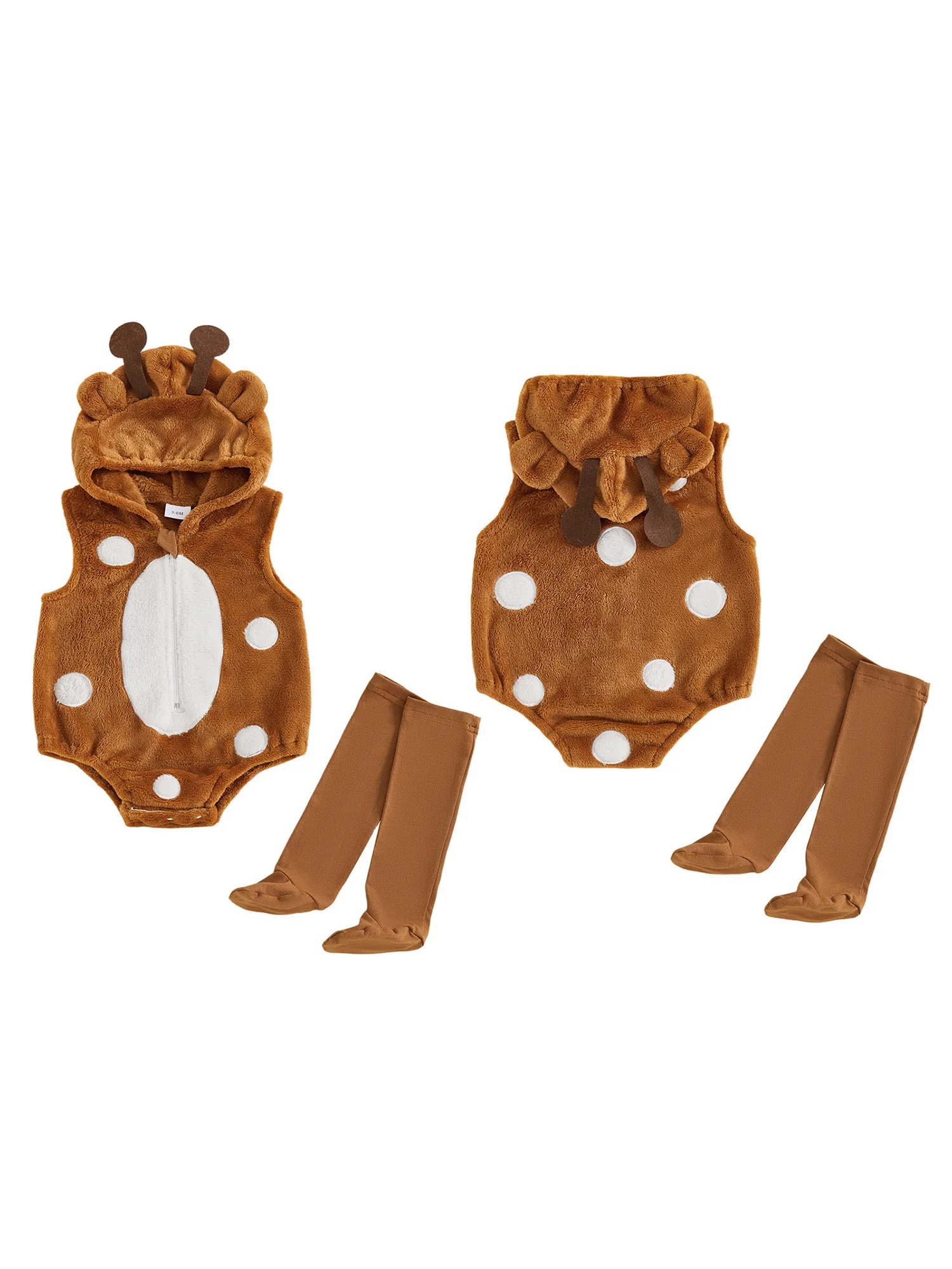 Entzückender Baby-Bären-Strampler mit Kapuze, stilvolles, gemütliches Panda-Kostüm, ärmellos mit passenden Socken für Kleinkinder