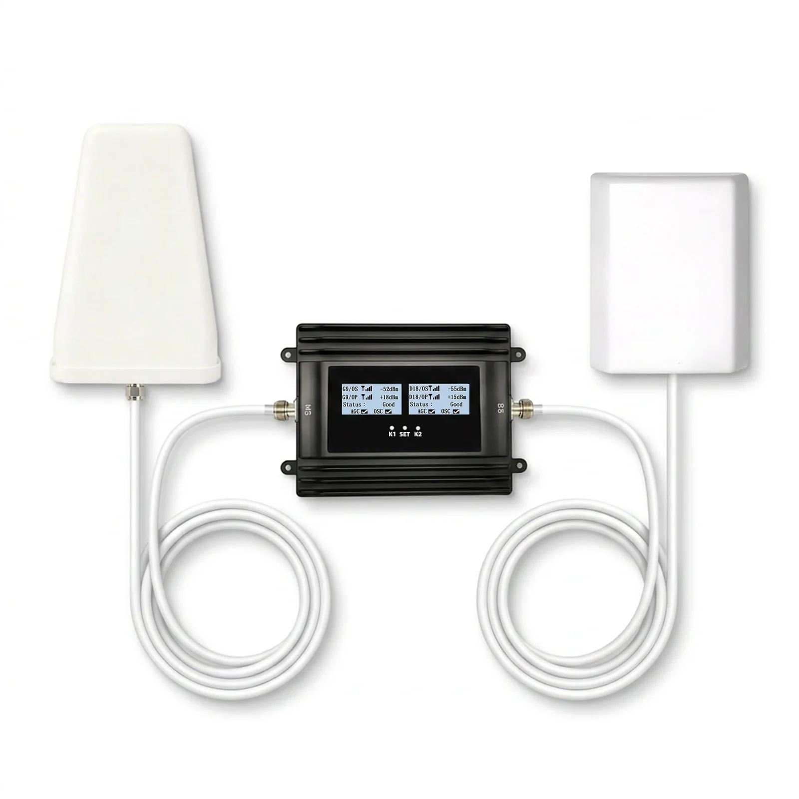 Full Kit Cellular Repeater B28 B20 B8 B3 B1 2G 3G 4G 5G Amplifier for All Carriers 700/900/1800/2100Mhz GSM Network for Home