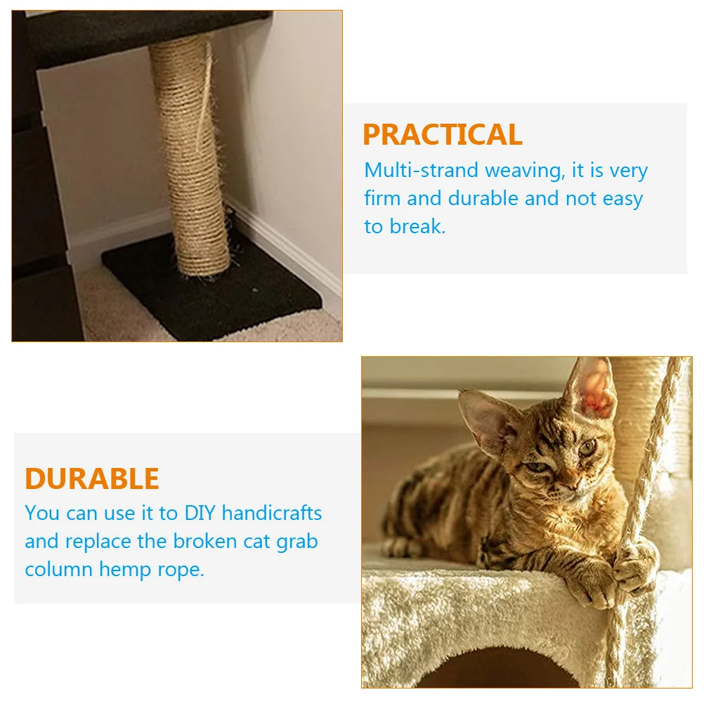 

Hemp Rope Decoration Natural Multi-Strand Wear-Resistant Cat Tree Scratching Rope For Furniture Protection Diy Cat