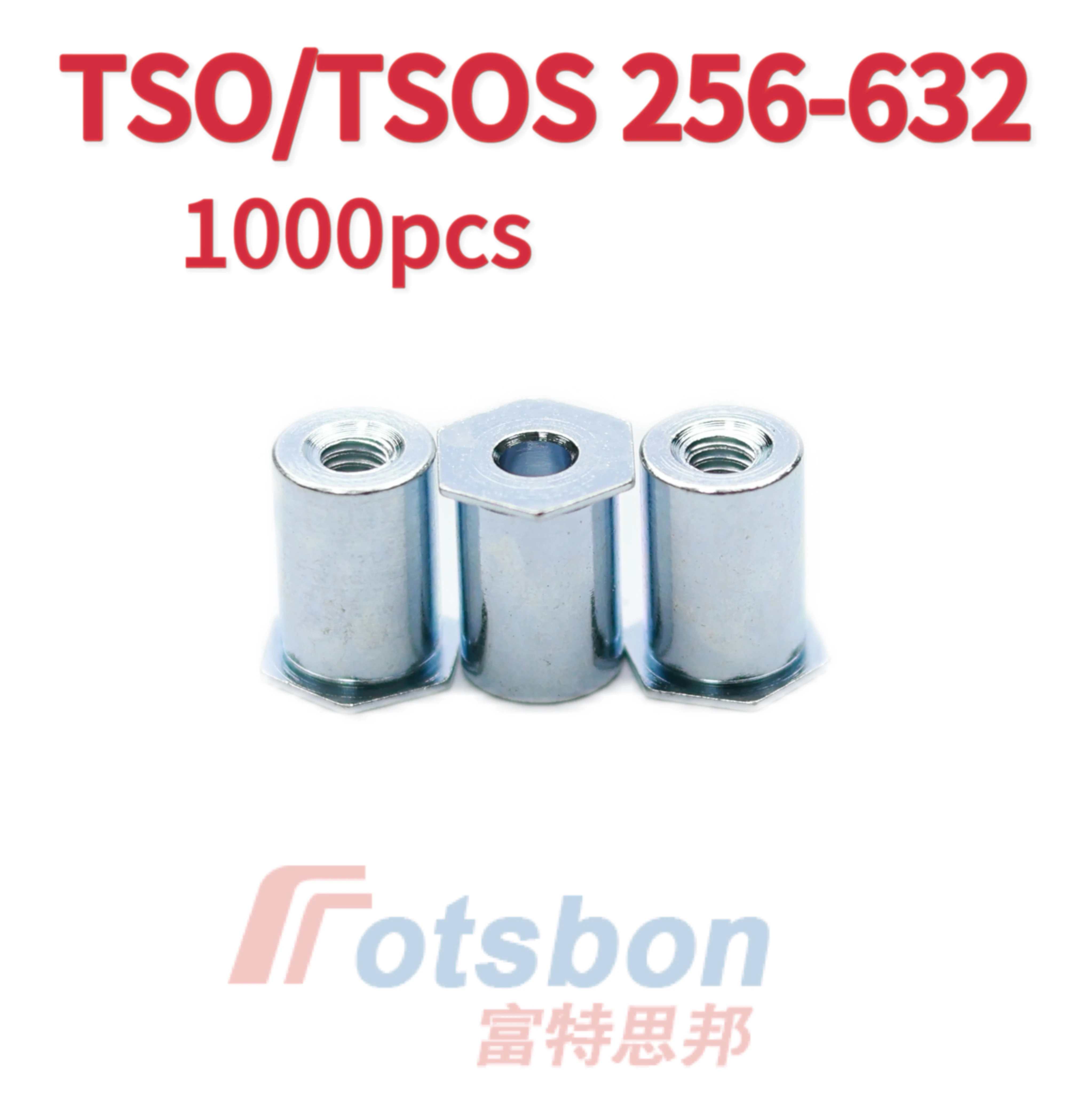 Thin Head Self-Clinching Threaded Standoffs TSO/TSOS-256/6256/440/6440/632 Carbon Steel,SUS Hex Stud Use In Sheet 0.63MM