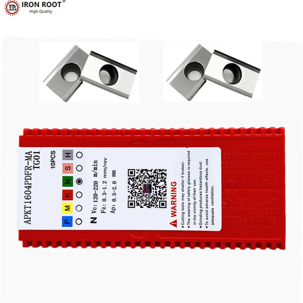 IRON ROOT APKT1604PDER,APKT160402PDER,160404 TG01 CNC Metal Lathe Cutting Tool Milling Aluminum Carbide Insert For BAP400R