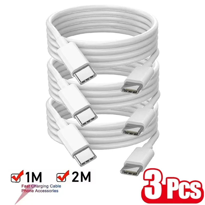 3/1/2Pcs Universal 20W Fast Charger Line USB C To Type C Quick Charging Cable Wire Cord For Samsung For HUAWEI For Xiaomi USBC C