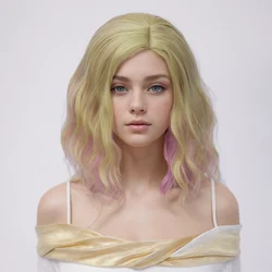 MSIWIGS kobieta fioletowy 22 kolory peruka do cosplay krótkie falowane syntetyczne żaroodporne włosy różowy blond Ombre Cos peruka