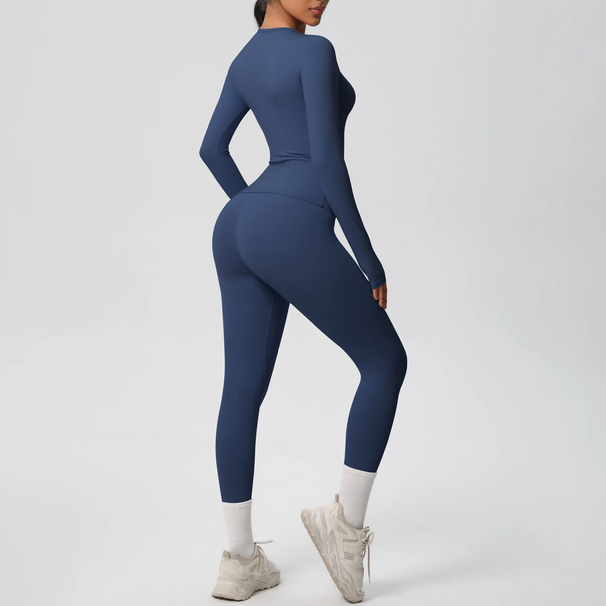 2 PCS Sportswear Yoga Set Gym Clothes Yoga Suits For Women Fitness Set Tracksuits Sports Long Sleeve Crop Top Gym Leggings