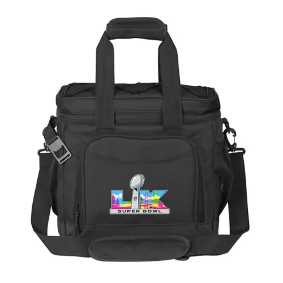 

NFL Super Bowl 60 Flex 24-Can Cooler - Heat-Sealed Leak-Proof Lining Built-in Bottle Opener Adjustable Shoulder Strap- Great fo