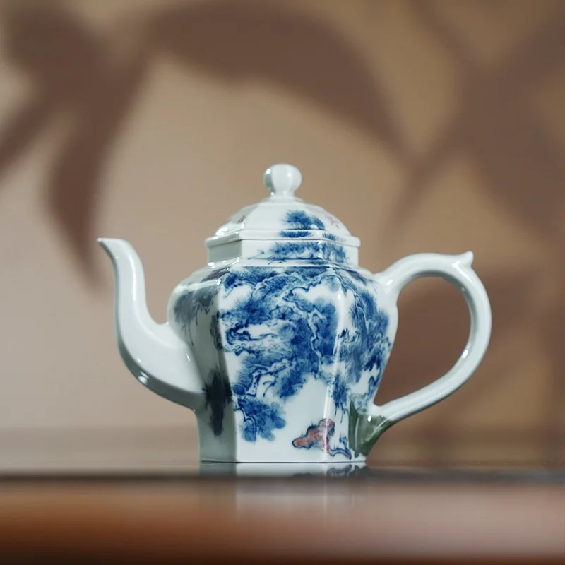 

Чайник Iman Tea Life из сине-белого фарфора с рисунком гор и рек, серия «Общественная чашка», с изображением учёных, керамика Цзиндэчжэнь