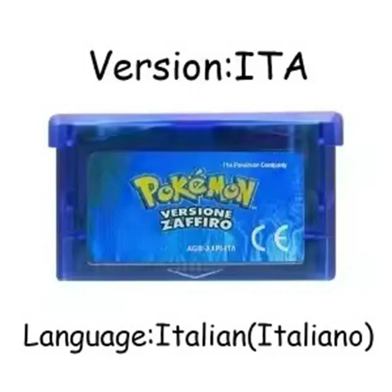 Pokemon-Serie Emerald FireRed Leafgreen Ruby Sapphire 5 Versionen GBA-Spiel in Box für 32-Bit-Videospielkonsole