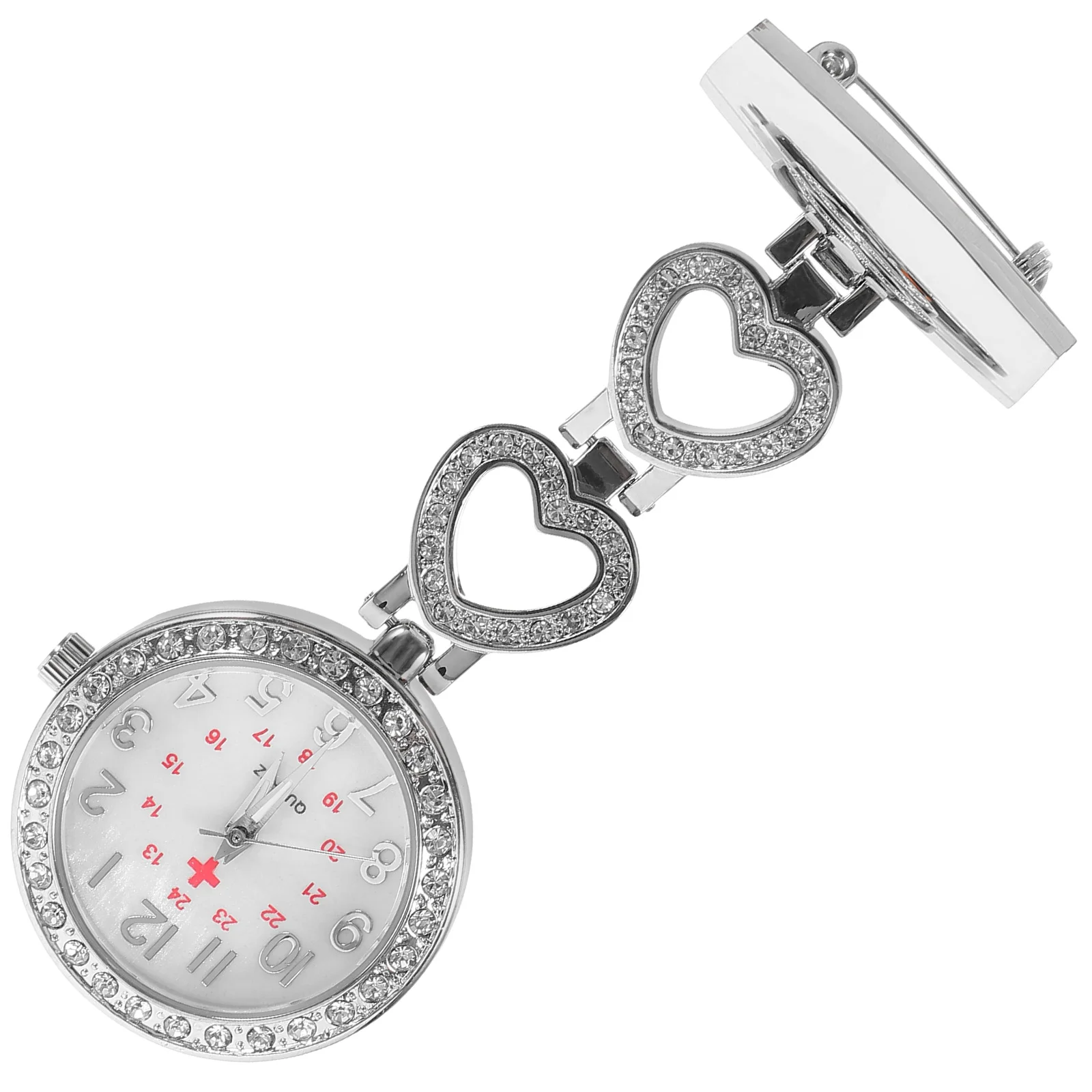 

Nurse Watch Silver Women Mini Pocket Paramedics Alloy Doctor Crystal Miss