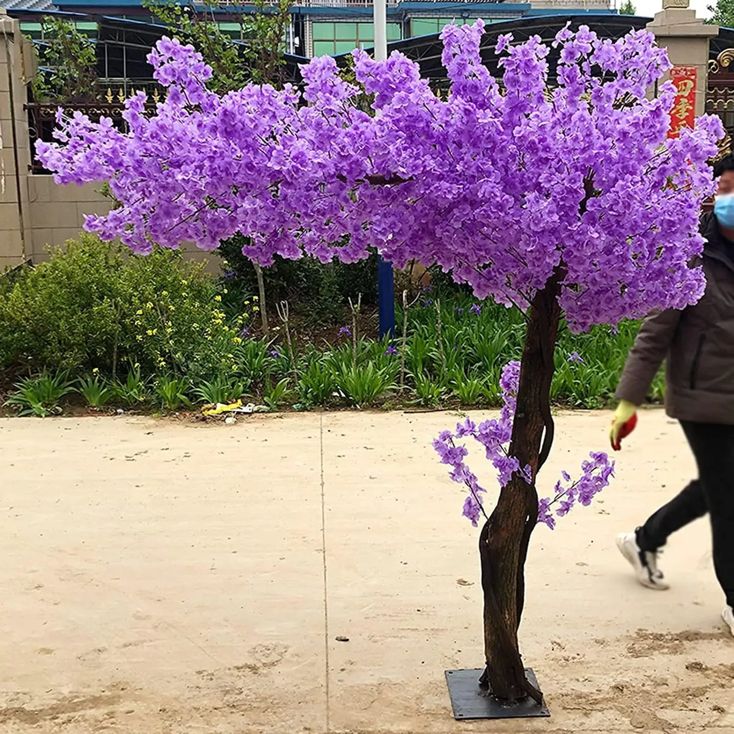 

Artificial Sakura Tree Gorgeous Japanese Cherry Blossom with Light Purple Flowers, Lifelike Plant for Home Decor