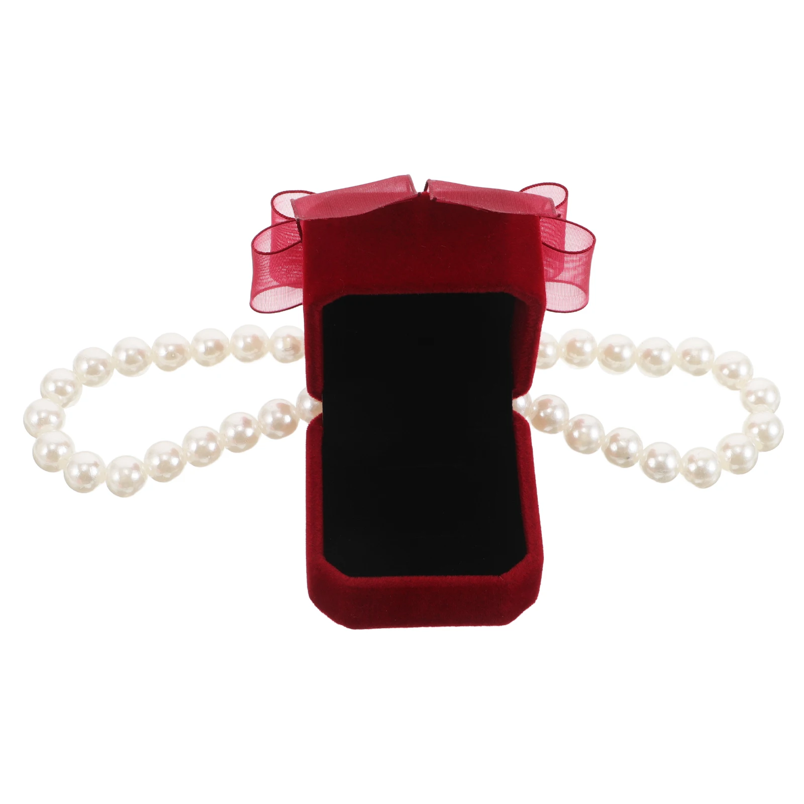 

Pet Wedding Ring Box Dog Collar Pendant Necklace Mini Ring Holder for Proposal Engagement Ceremony Dog Pearls Necklace