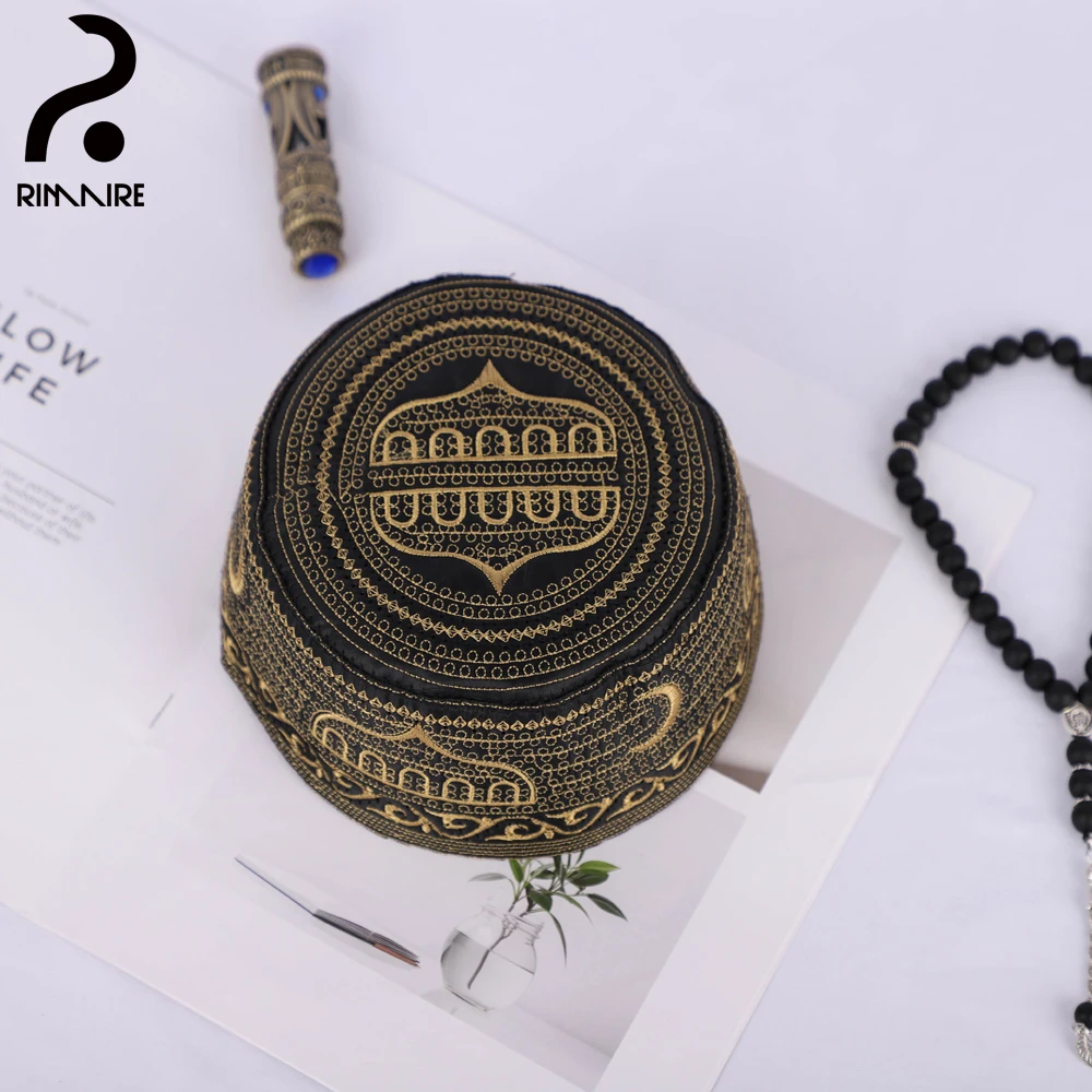 RIMAIRE براون الرجال Yarmulke موضة قبعة إسلامية للرجال جودة عالية متعدد الألوان الإسلام غطاء الشعر Yarmulke جزء الأعمال عيد ميلاد