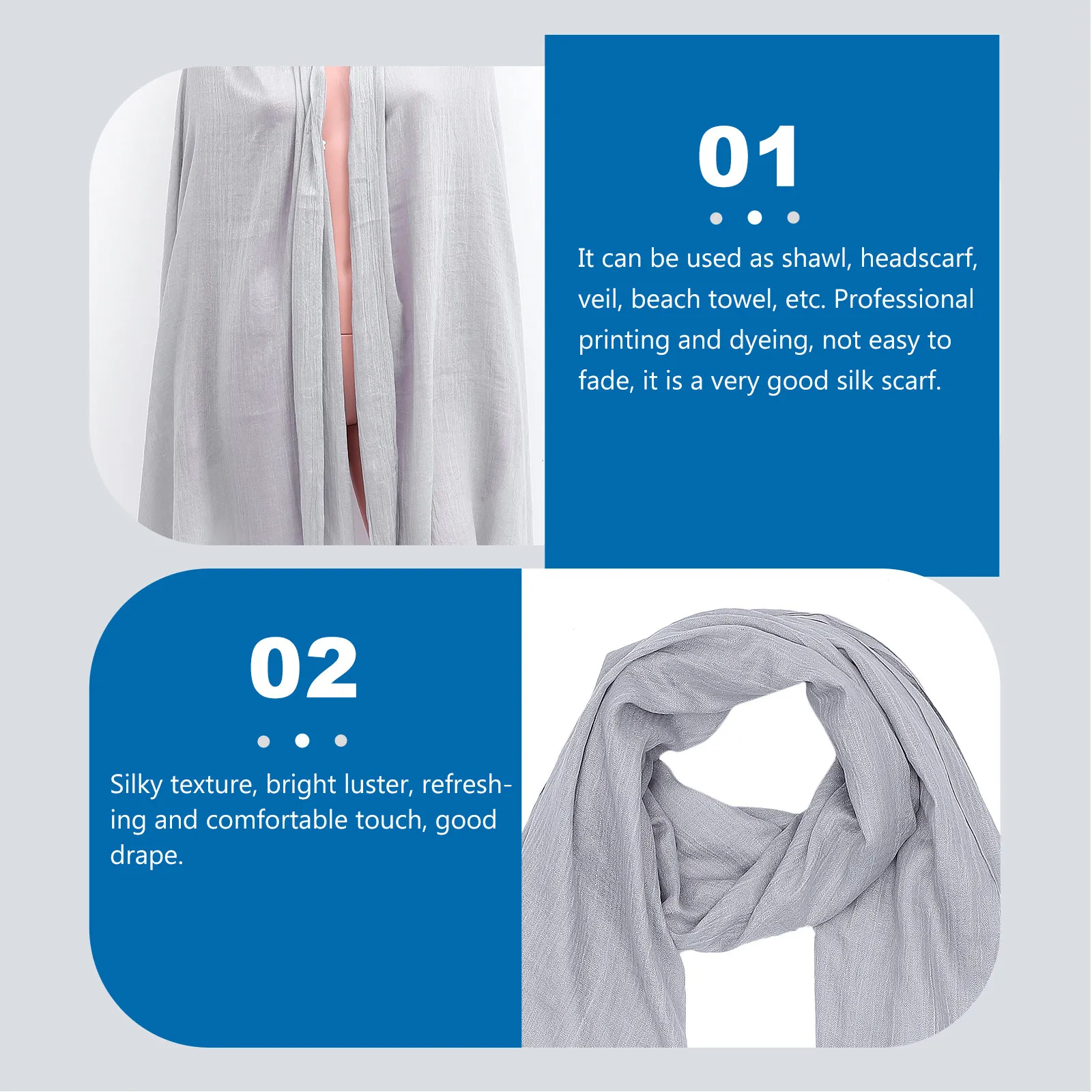 

1 шт. хлопково-льняной шарф-шаль, большой, дышащий, мягкий, с защитой от солнца, для пляжа и активного отдыха, летний, многофункциональный, солнцезащитный.