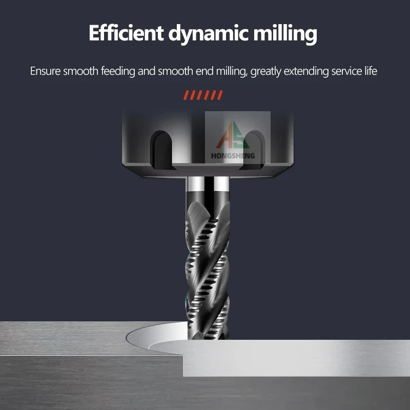 HRC66 Roughing End Mill 4 Flutes Wave Edge For Stainless Steel Machining Metal 3 4 5 6mm 7mm 8mm 10-20MM TiN Coating Metal Tool