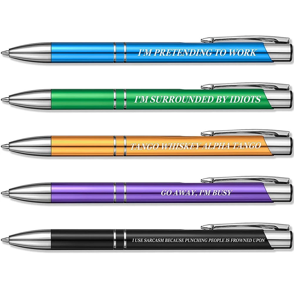 5PCS Funny Pen Set with Funny Sarcastic Text Funny Learning Gifts for Friends Dropshipping