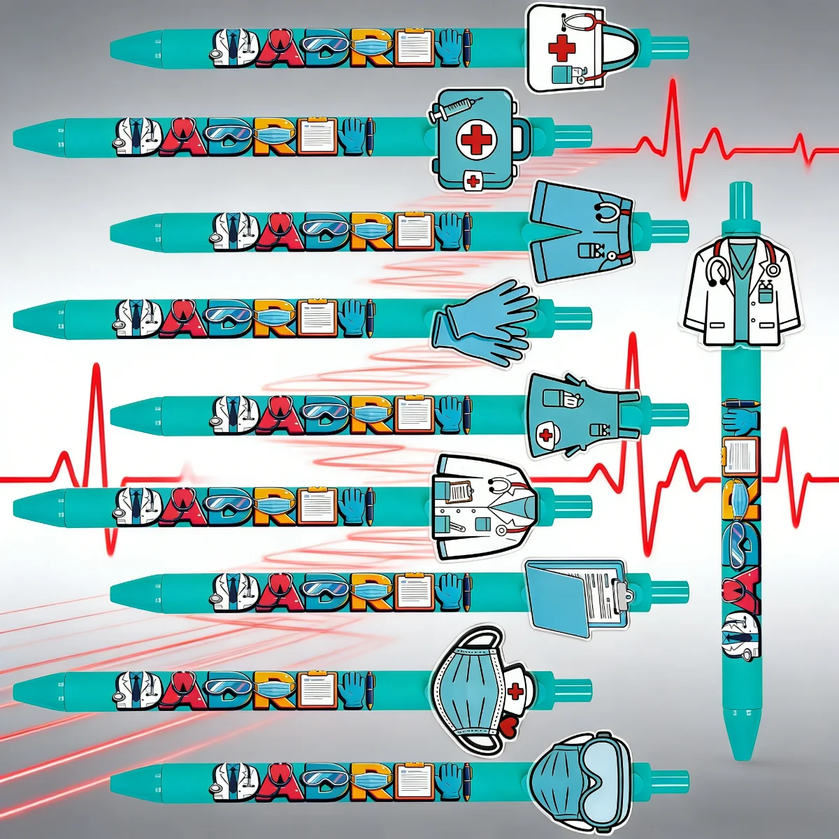

10 pieces / 16 pieces creative healthcare-themed ballpoint pens. Exclusive gift pens for healthcare professionals.