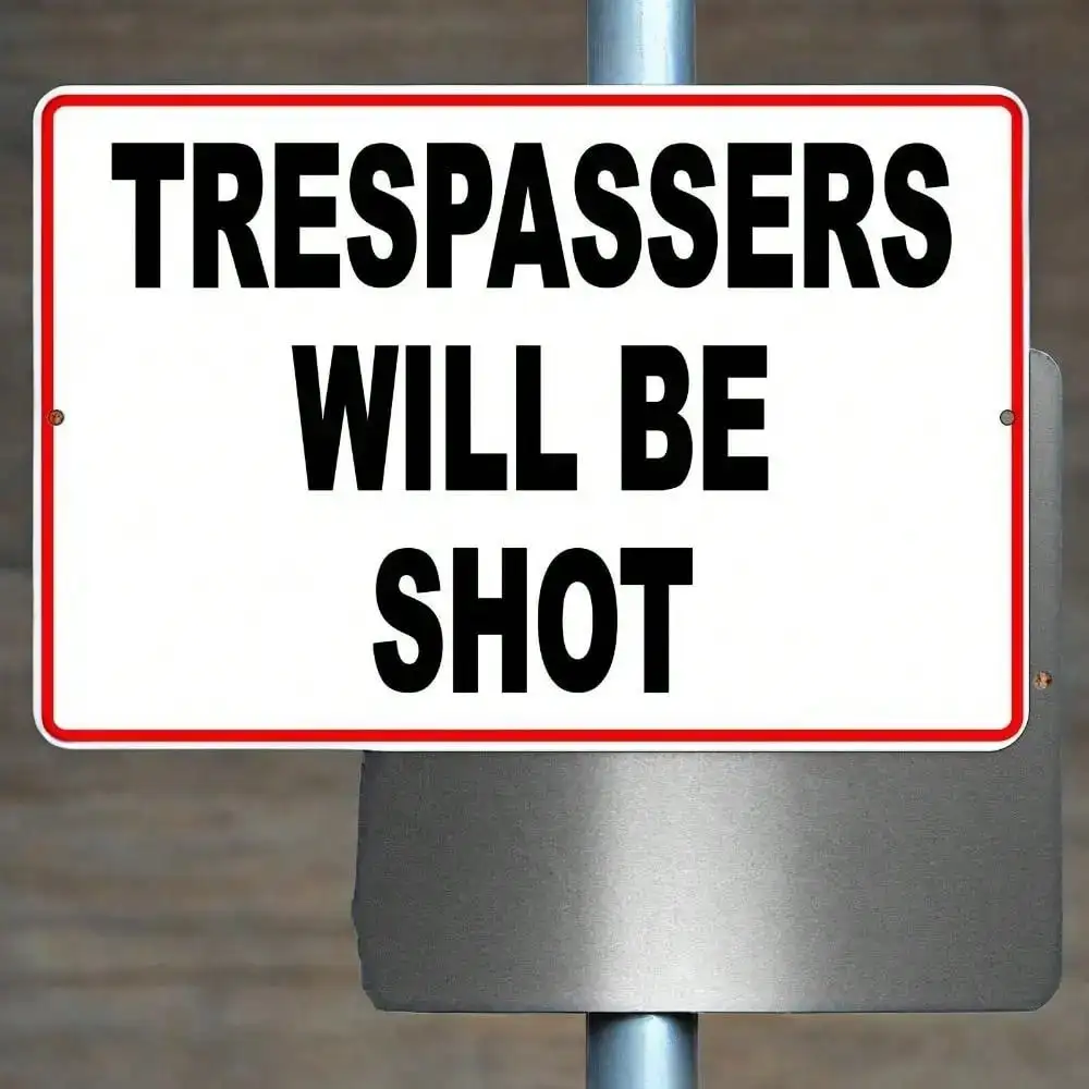 قطعة واحدة "لا تعدم التعدي على المراسلين - سيتم تحضيرًا على القتال" من الألومنيوم المتين - ديكور مقاوم للطقس لساحات المنزل