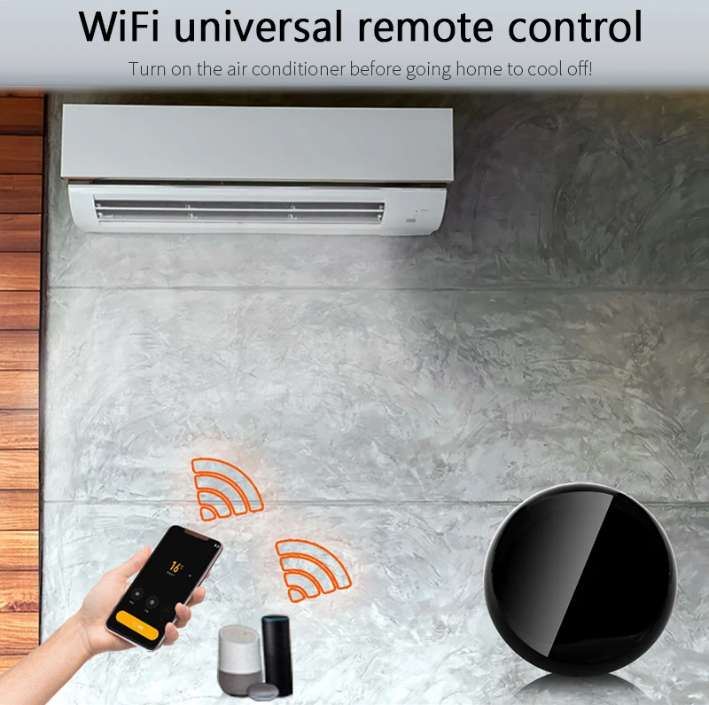 Tuya WiFi Smart Universal IR Remote DIY Smart Home Control System for TV DVD AUD AC Air Conditioner Works with Alexa Google Home