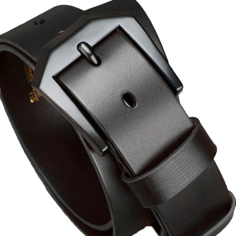 Men Leather Belt Clips Copper Needle Buckle Fashionable Casual Style Business Versatile Simple High-end Feel