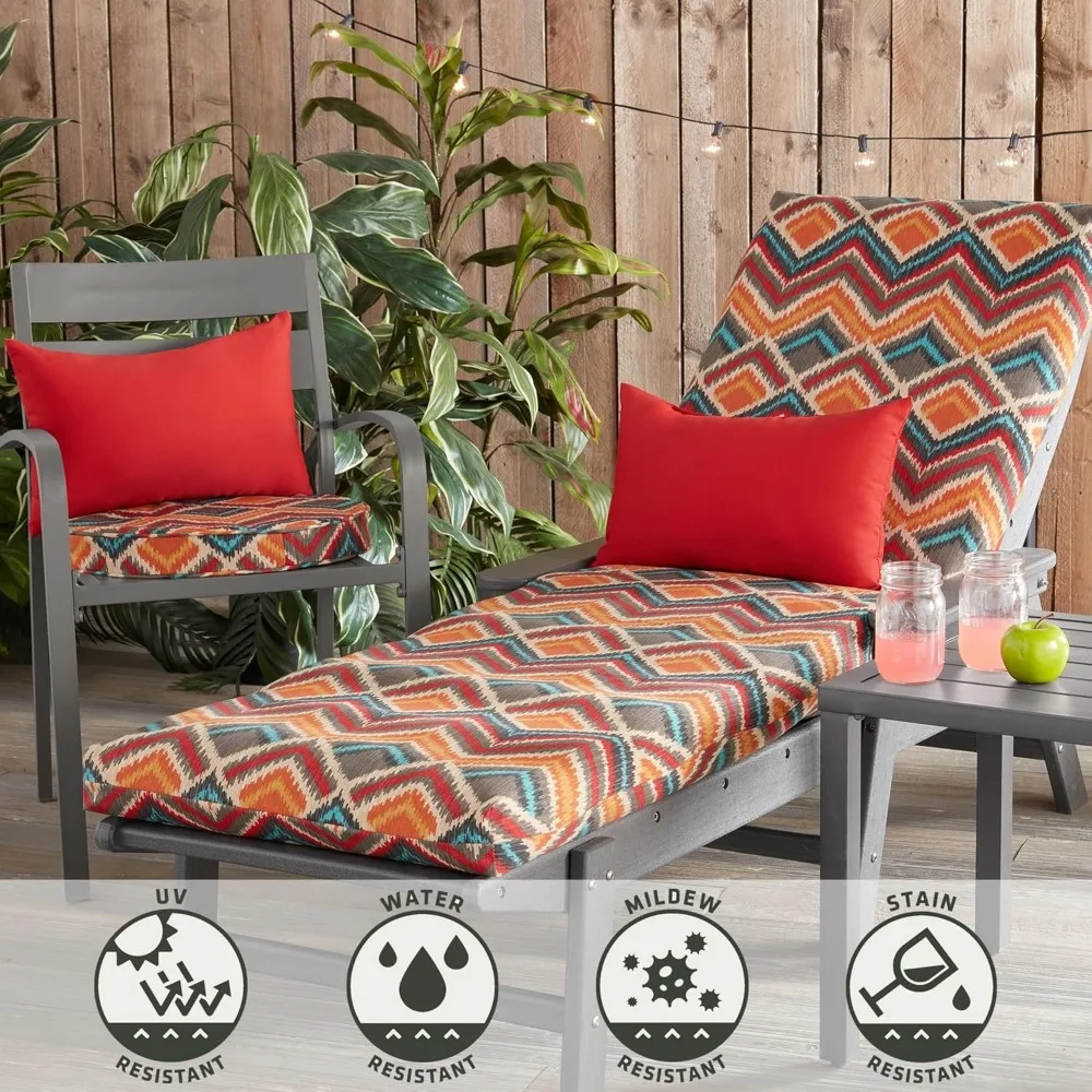 وسادة كرسي استرخاء خارجية قابلة للعكس من Aztec، مريحة ومتينة للاستخدام في الفناء والحديقة #5