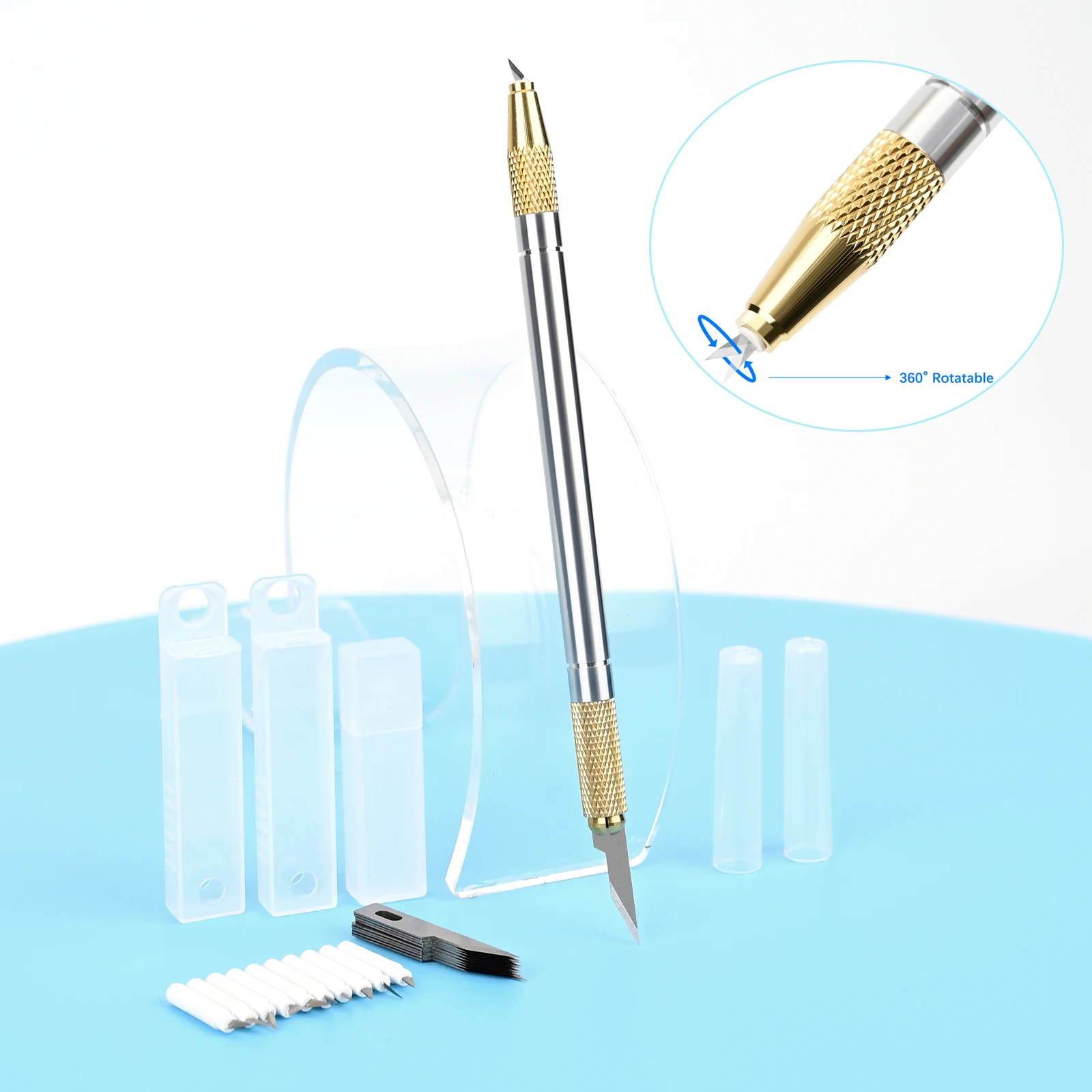 

EHDIS двусторонний универсальный нож с запасными лезвиями, декоративная тонирующая пленка, наклейка, резка, ремесло, точный инструмент для прополки винила «сделай сам»