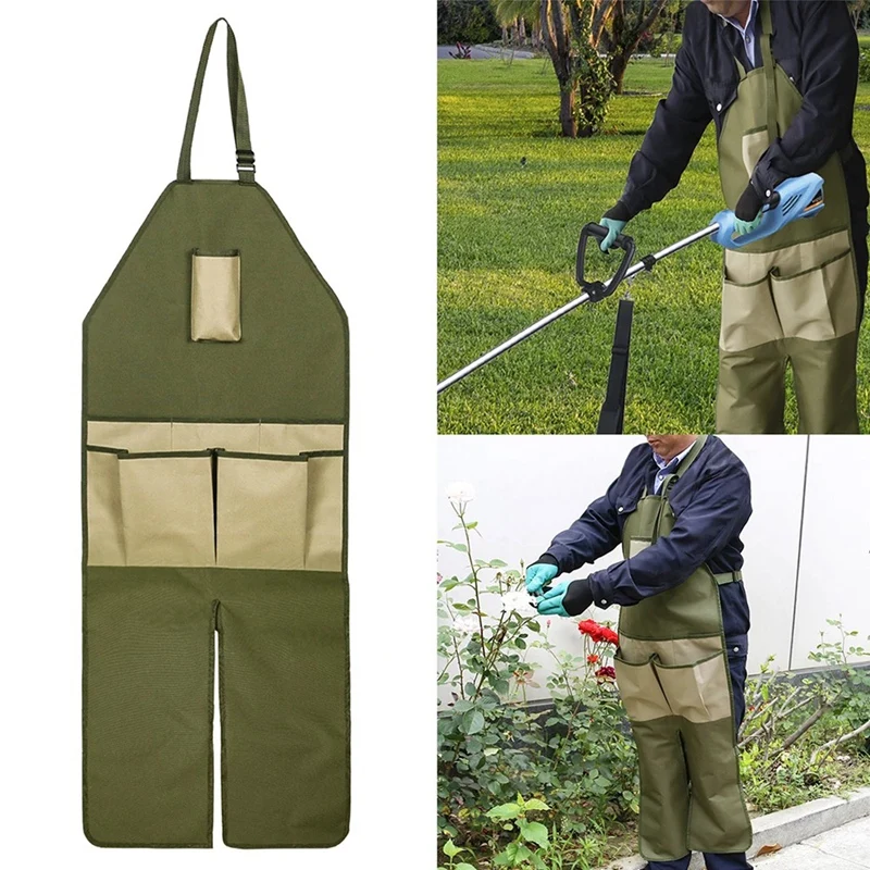 Wear-resistant Oxford Apron for Gardening Work Multiple Pockets for Small Tools Pruning Branches Picking Dirt-resistant