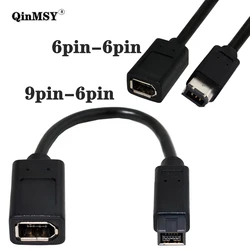 Black IEEE 1394 6Pin Female To 1394b 9Pin Female FireWire 400 To 800 Cable Adapter To Connect To A Computer Digital Camera