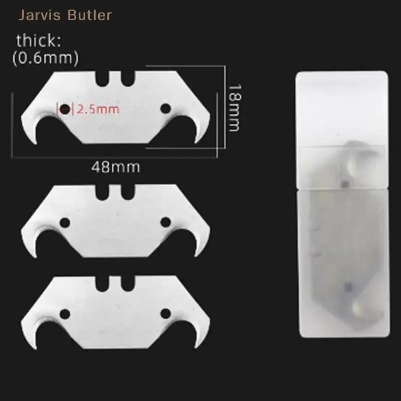 10Pcs Hook Knife Blade Dolphin Acrylic Board Cutting Horn Carpet Steel PVC Plastic Floor Construction Tool