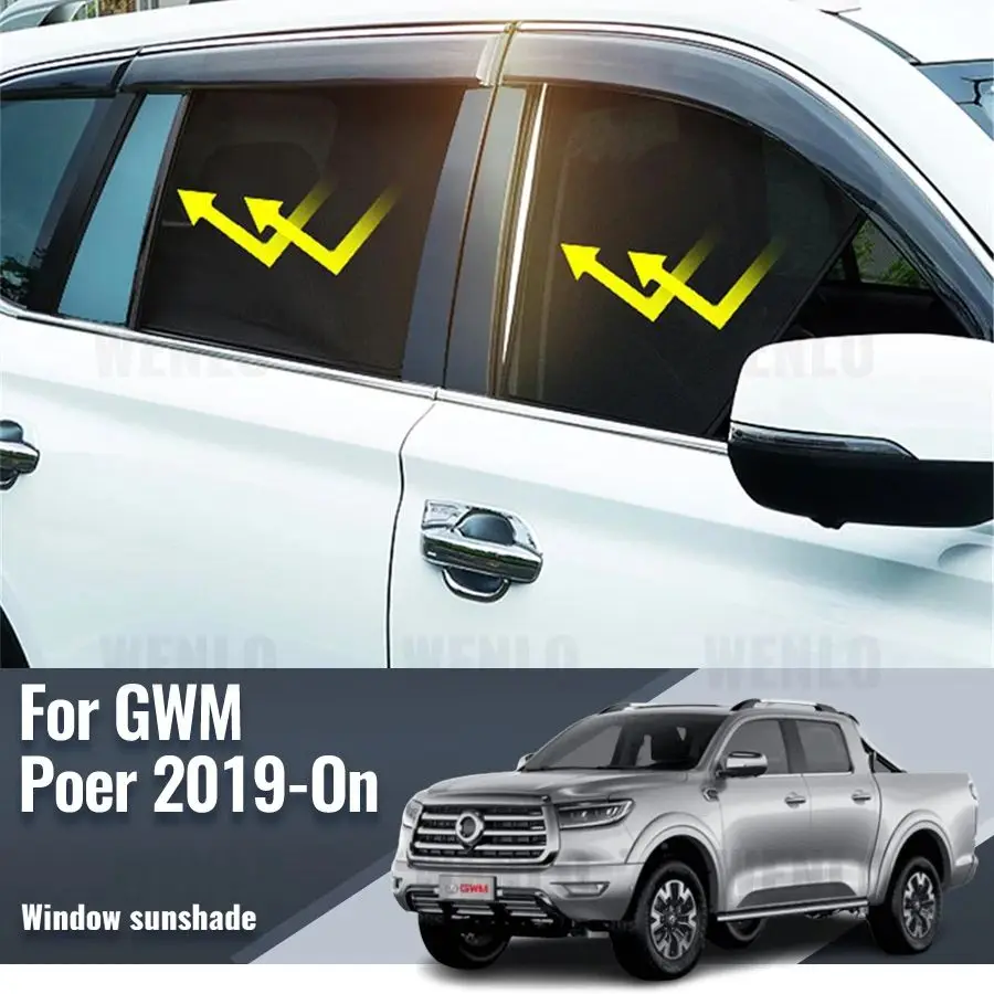 

For Great Wall GWM Poer Pao 2019-2024 Car Sun Visor Accessories Window Windshield Cover SunShade Curtain Mesh Shade Custom