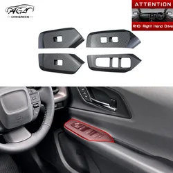 4PCS ABS Carbon Fiber Color Window Glass Lift Trim Switch Button Panel Cover Interior Decorative for Toyota Prius 2023 2024