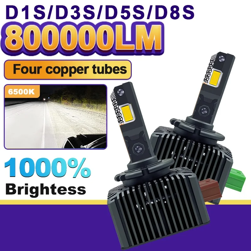 

D1S D3S LED Canbus D2S D5S D1R D2R D3R LED Headlight Bulbs 1000W 6000K 800000LM Auto Xenon Bulbs Replacement Plug&Play 12V