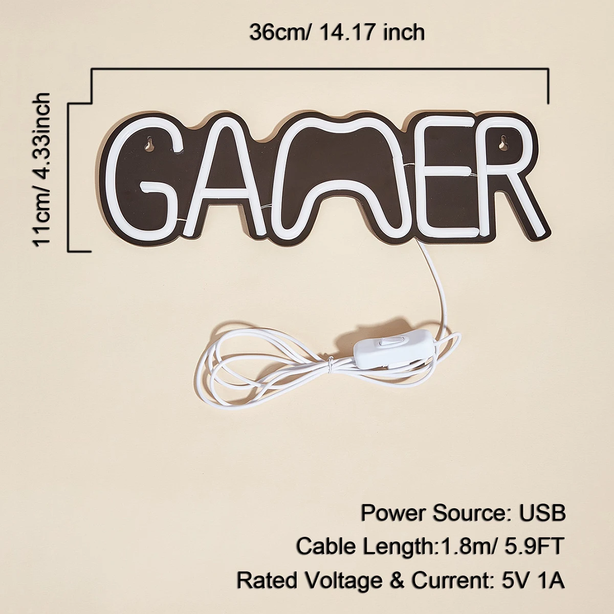 تشي شراء LED النيون لوحة ألعاب USB بالطاقة النيون علامات ضوء الليل ثلاثية الأبعاد جدار الفن غرفة نوم مصباح ديكور علامات هدية عيد ميلاد #2
