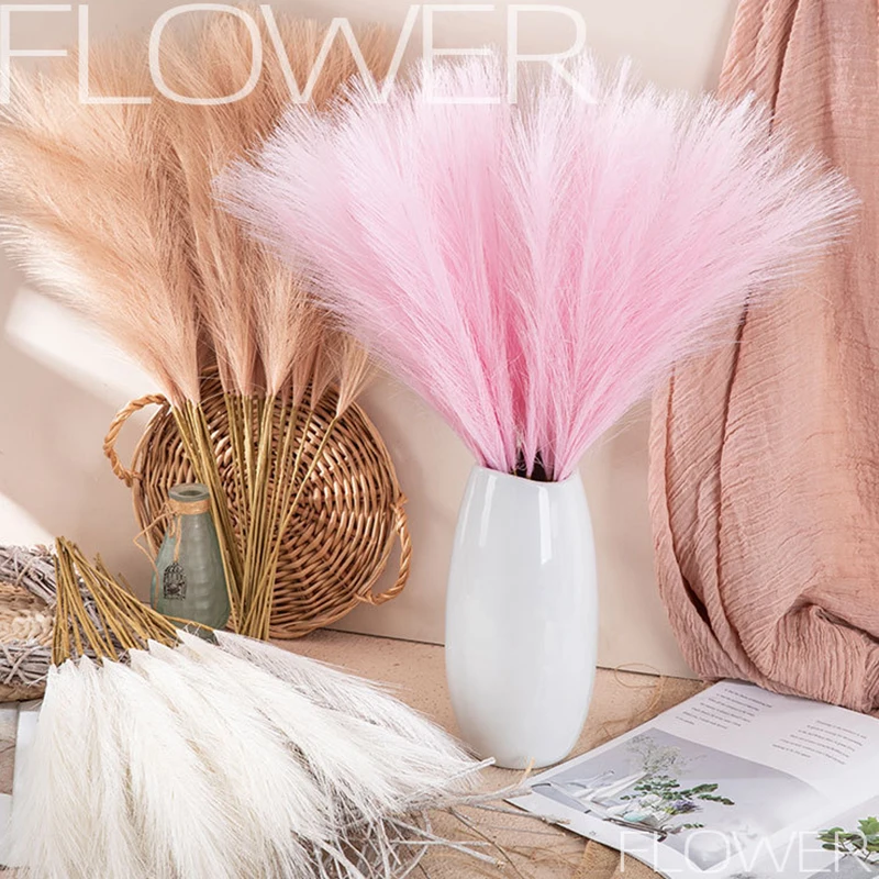 

6/12/20pcs Pampas Grass 56.5cm Faux Pampas Grass Decor Artificial Pampas Grass Wedding Decoration Table Centerpieces Party Decor