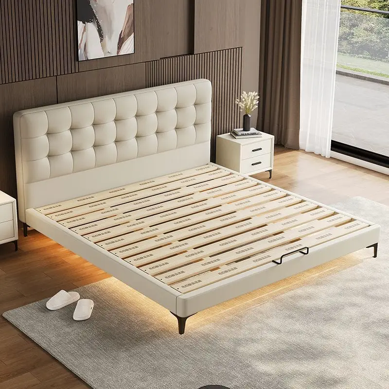 Master bedroom all solid wood ultra-thin bedside small apartment bedroom wedding bed
