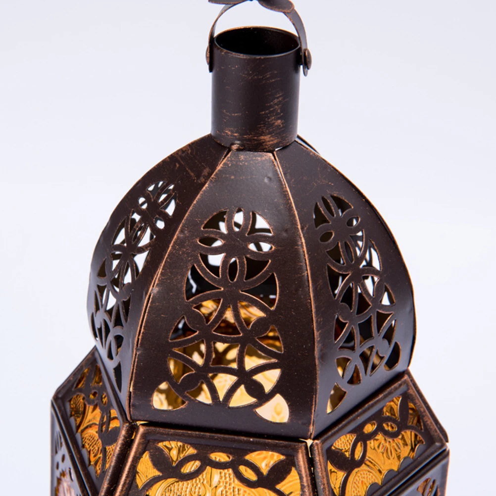 

Retro Iron Hanging Light Moroccan Chandelier Creative Hollow Colorful Design for Bedroom Dining Room Balcony Cafe Shop