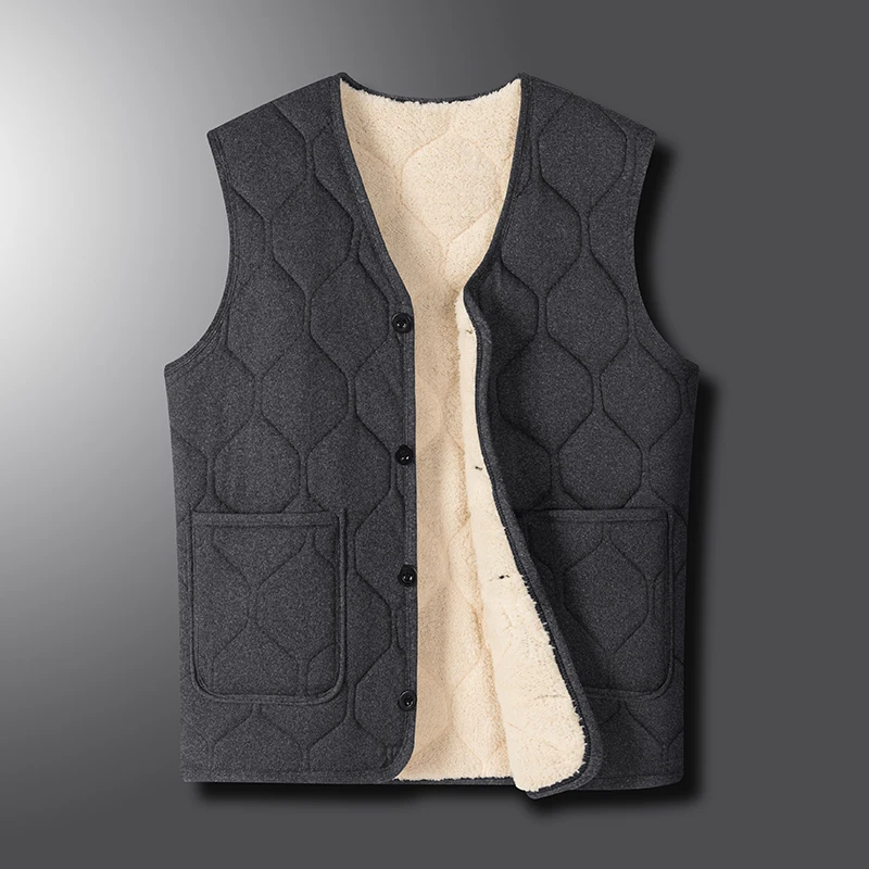 سترة الخريف والشتاء للرجال في منتصف العمر وكبار السن مع سترة سميكة ودافئة من القطيفة #3