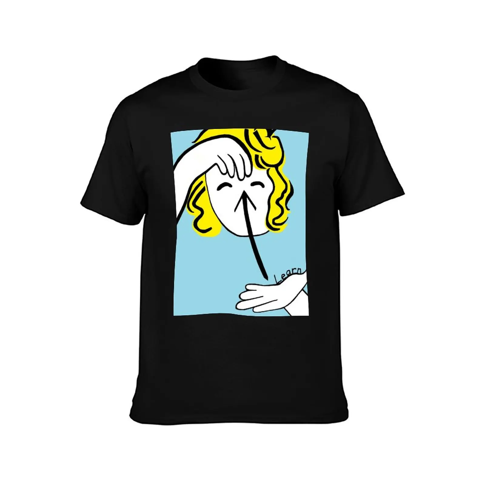 ASL Learn T-Shirt Modern Print Casual T-Shirt