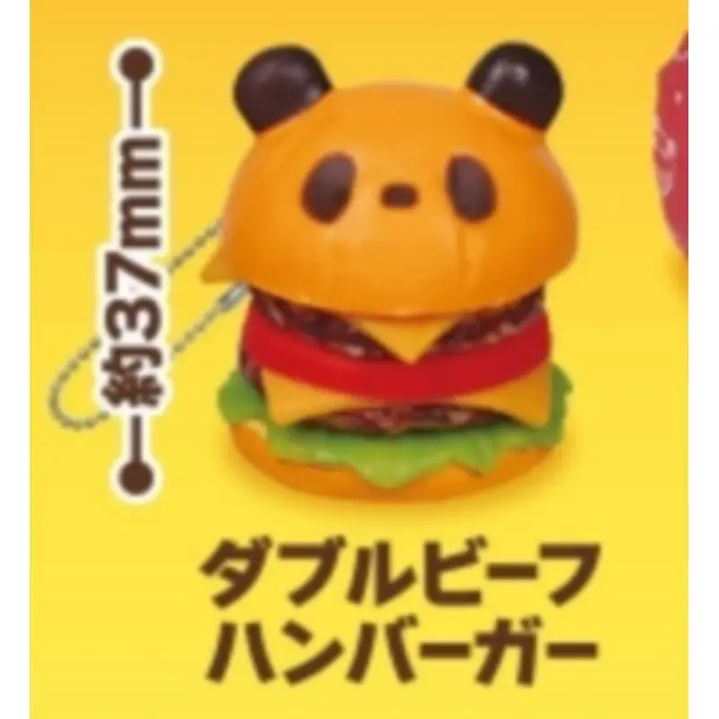 Japan J-dream Gashapon Capsule Toy Panda Hamburger Gummy Model Pendants Snack Panda