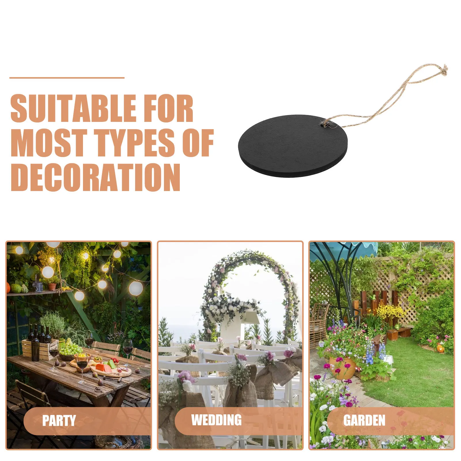 10pcs Mini Wooden Chalkboard Two-Sided Hanging Blackboard With Rope For Wedding Party Home Decoration Diy Message Board Sign