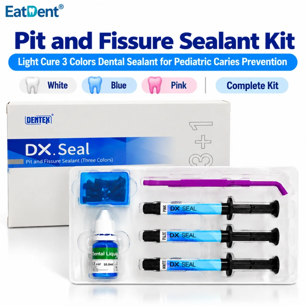 DENTEX Dental Orthodontic DX.Seal Pit and Fissure Sealant Three Colors  (white / blue / pink) Dental Filling Materials