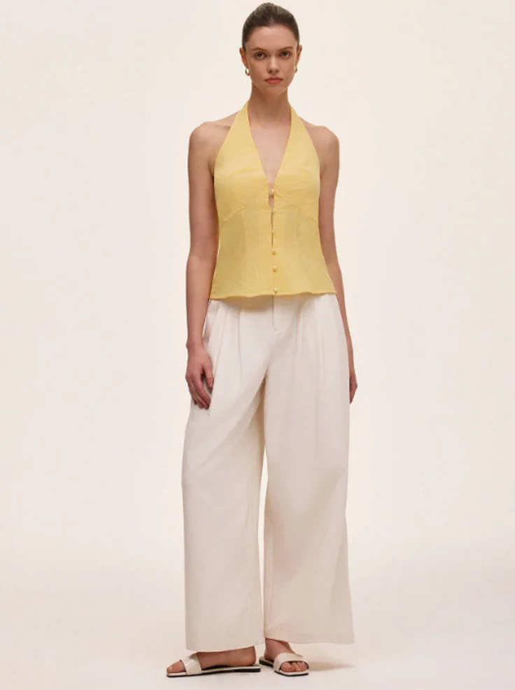 قميص بدون أكمام برقبة معلقة على الطراز الأوروبي والأمريكي #5