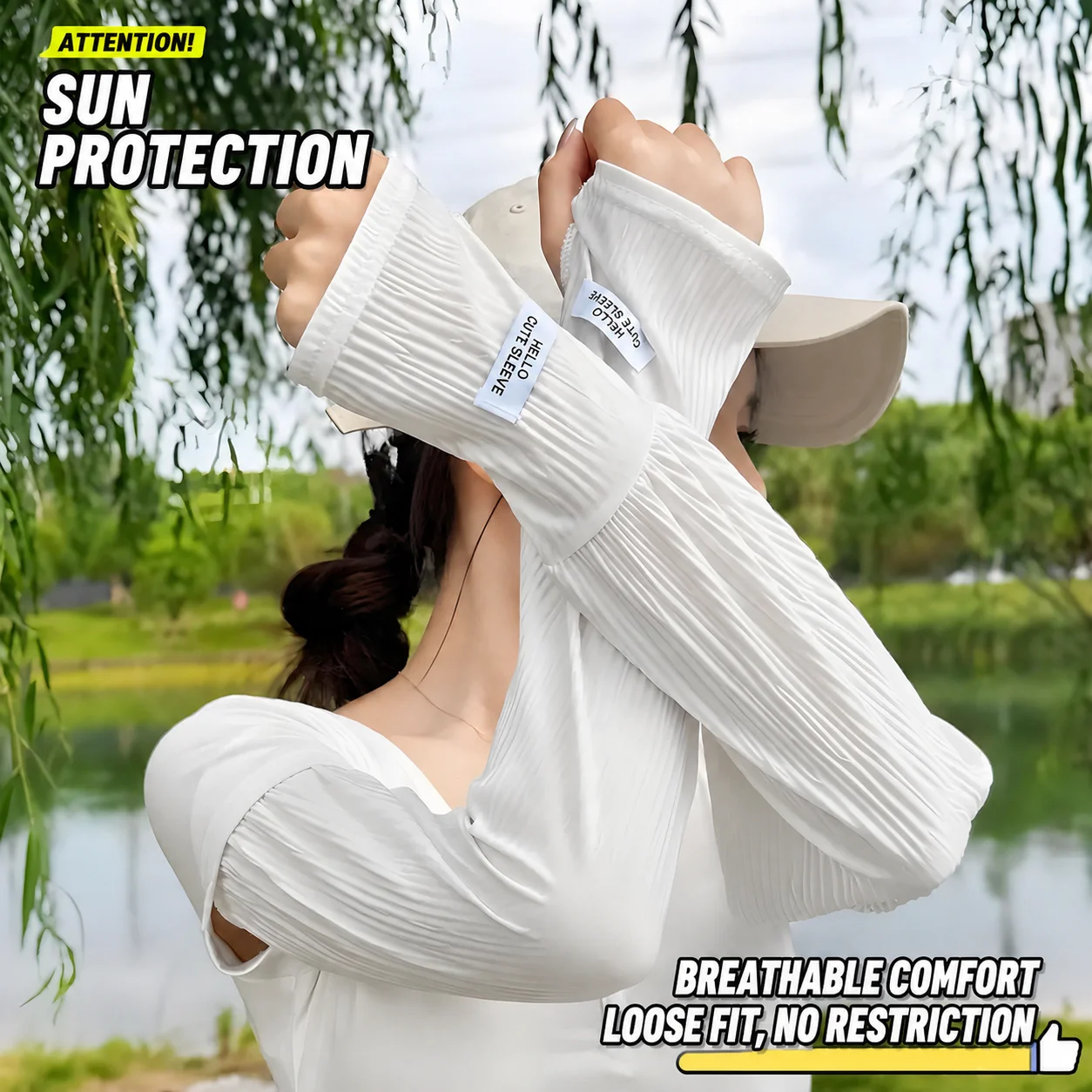 Breathable Arm Sleeves Loose Loose Arm Sleeves Hand Cover Arm Sleeves Cooling For Adult Women Driving Commute Summer Outdoor