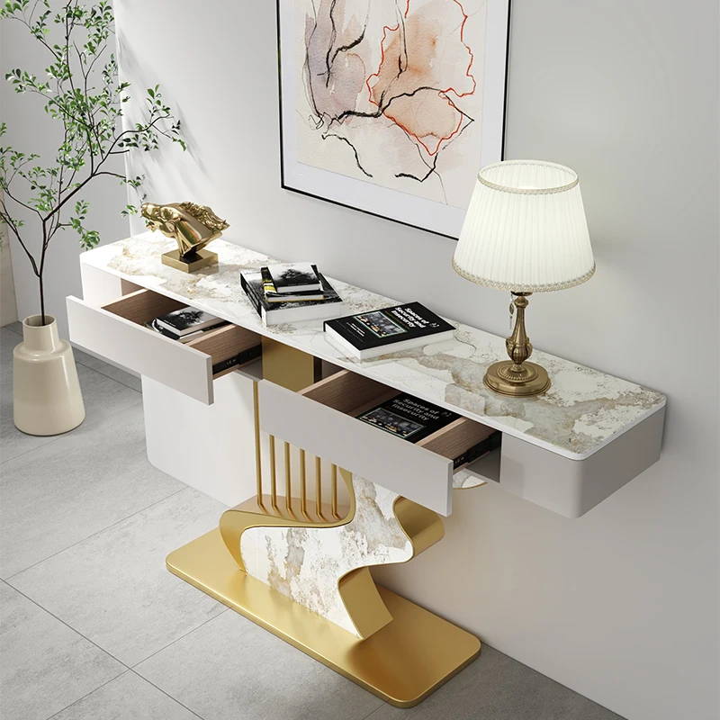 Luxury Modern Console Tables With Drawers Roman Chic Premium Console Tables European Beauty Meuble Salon Furniture Living Room
