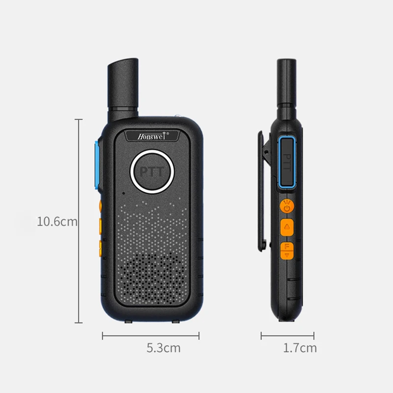 Mini Walkie Talkie Hongwei M1S 5W Dual PTT 17mm sottili radio portatili a due vie per affari/Hotel/parrucchiere/salone di bellezza/KTV/Club