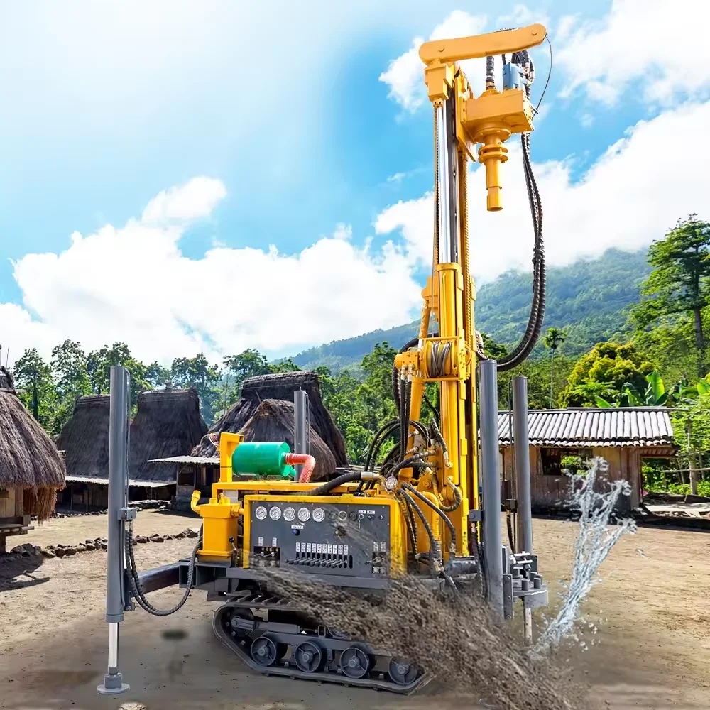 230m Crawler mounted hydraulic support soil rock boring hole drill rig machine in Philippines