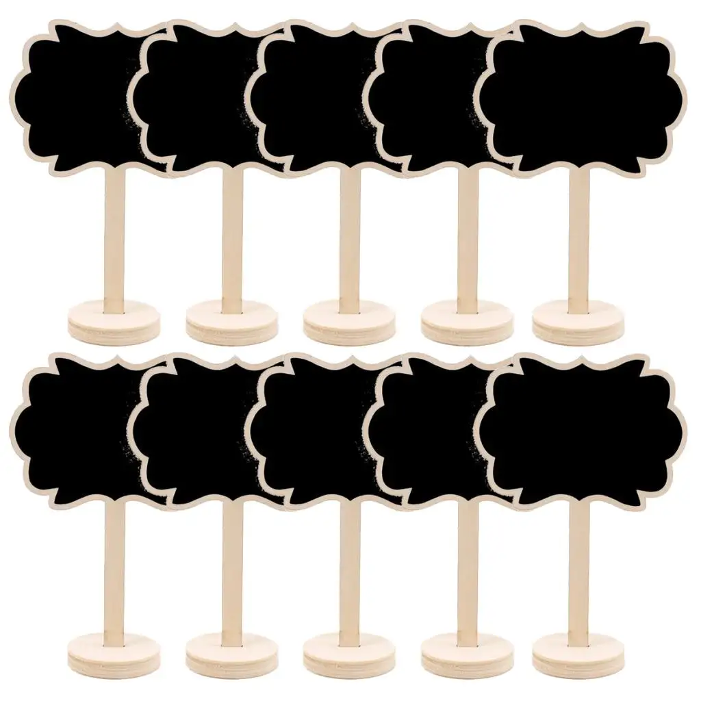 10pcs Wooden Blackboard with Stand Place Wedding Table Number Sign