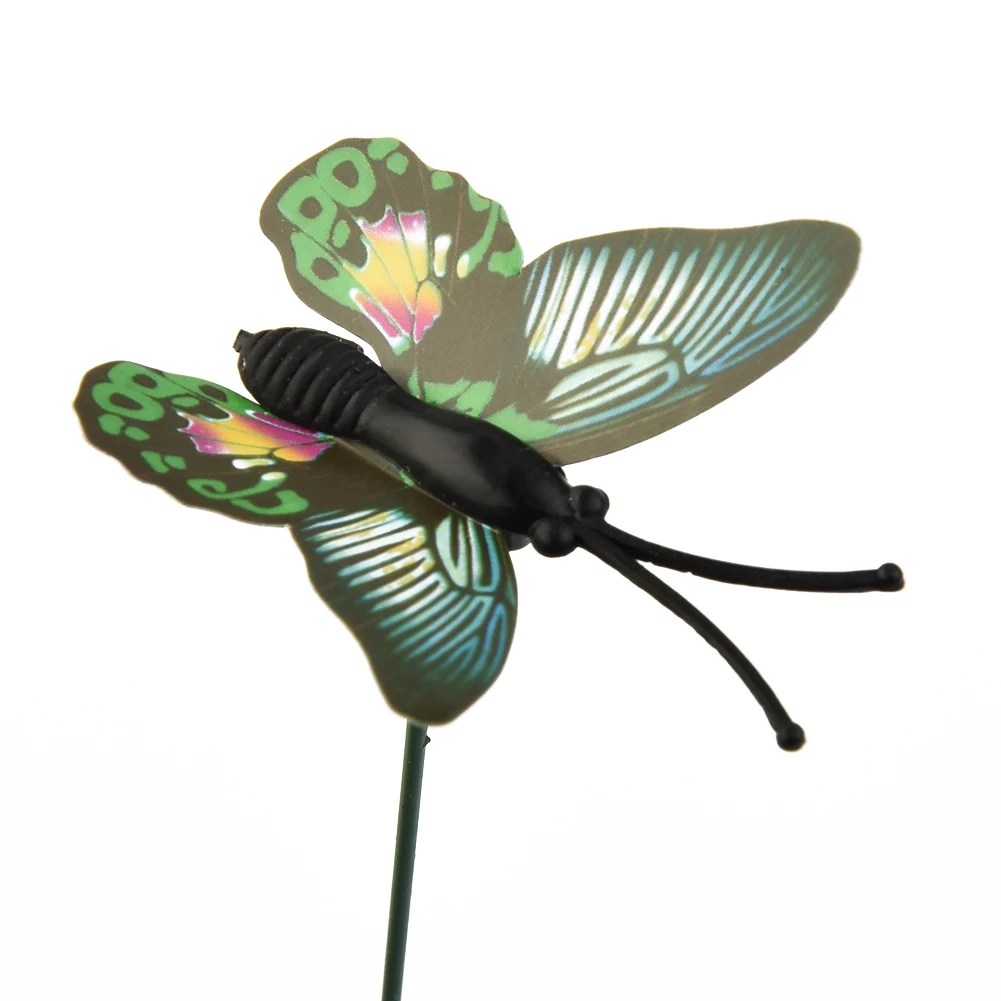 Ornament Butterfly Stakes Random Color Wide Applications PVC Material 50pcs Art Indoor Pot Waterproof 25*4cm Display