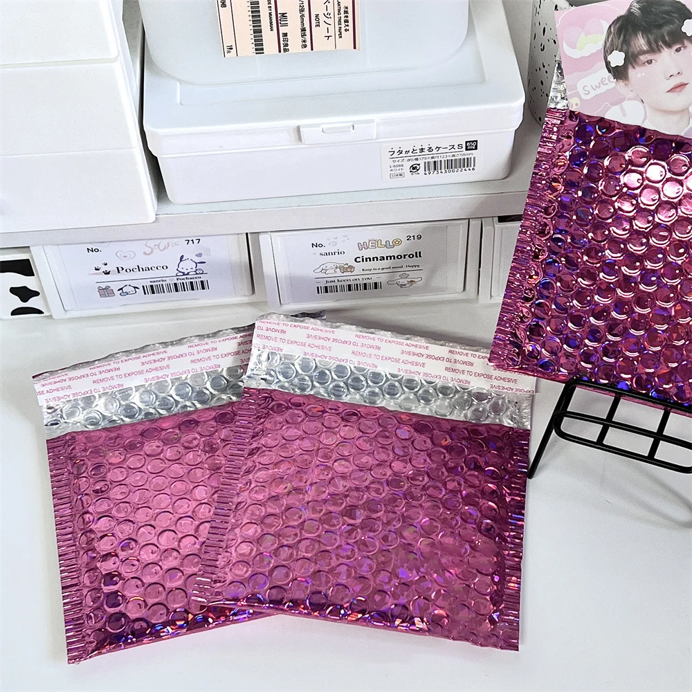 20Pcs/lot Laser Silver Poly Bubble Mailer Envelopes Aluminum Foil Padded Envelopes Self Seal Bubble Shipping Mailer Bags